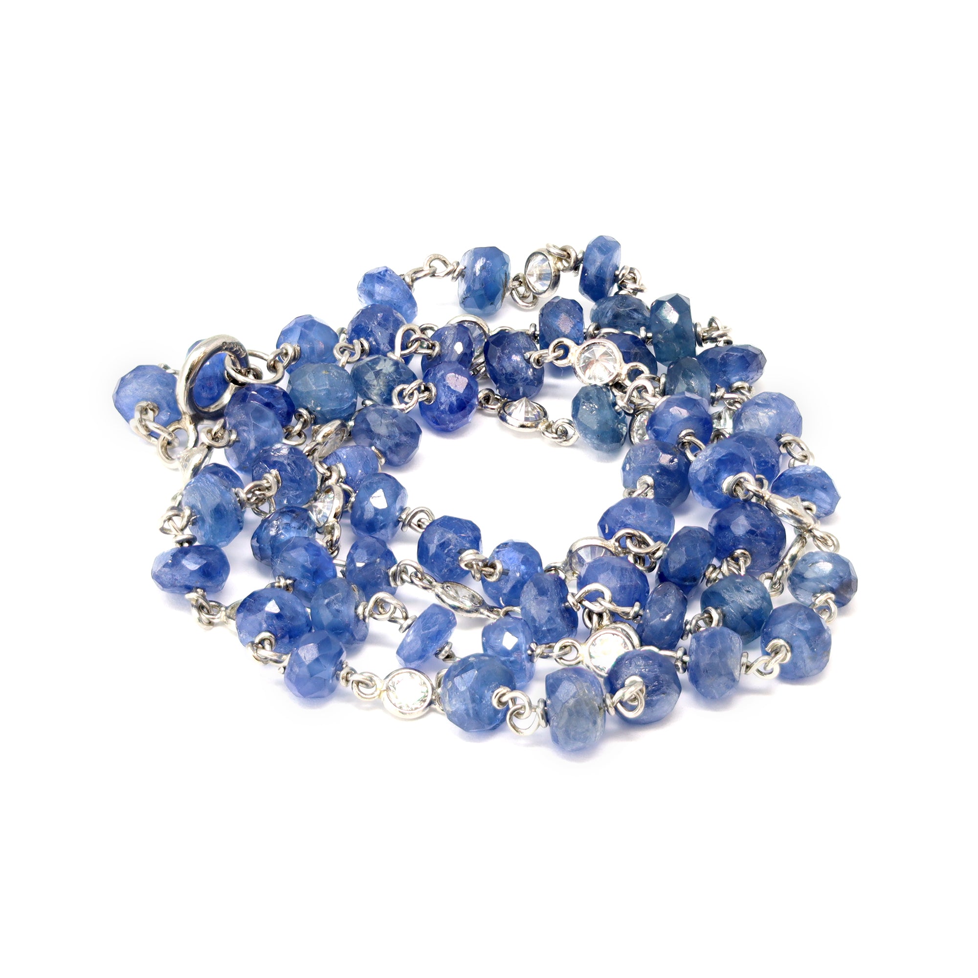 Rosaria Varra Sapphire & Diamond Necklace in Platinum