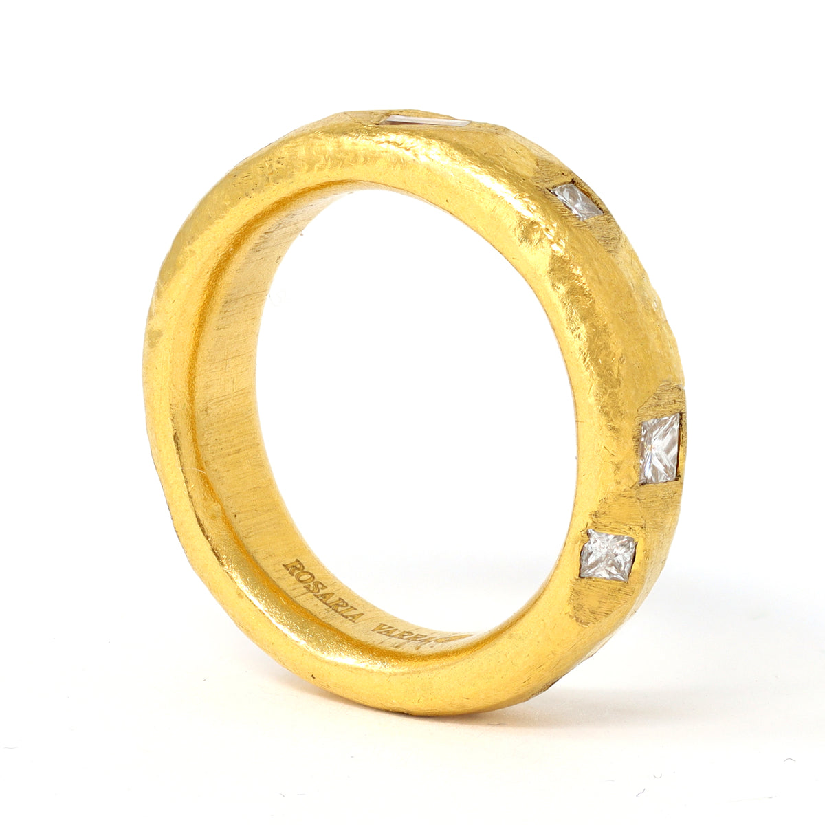 Rosaria Varra Diamond Band Ring in 24K Gold side angle view