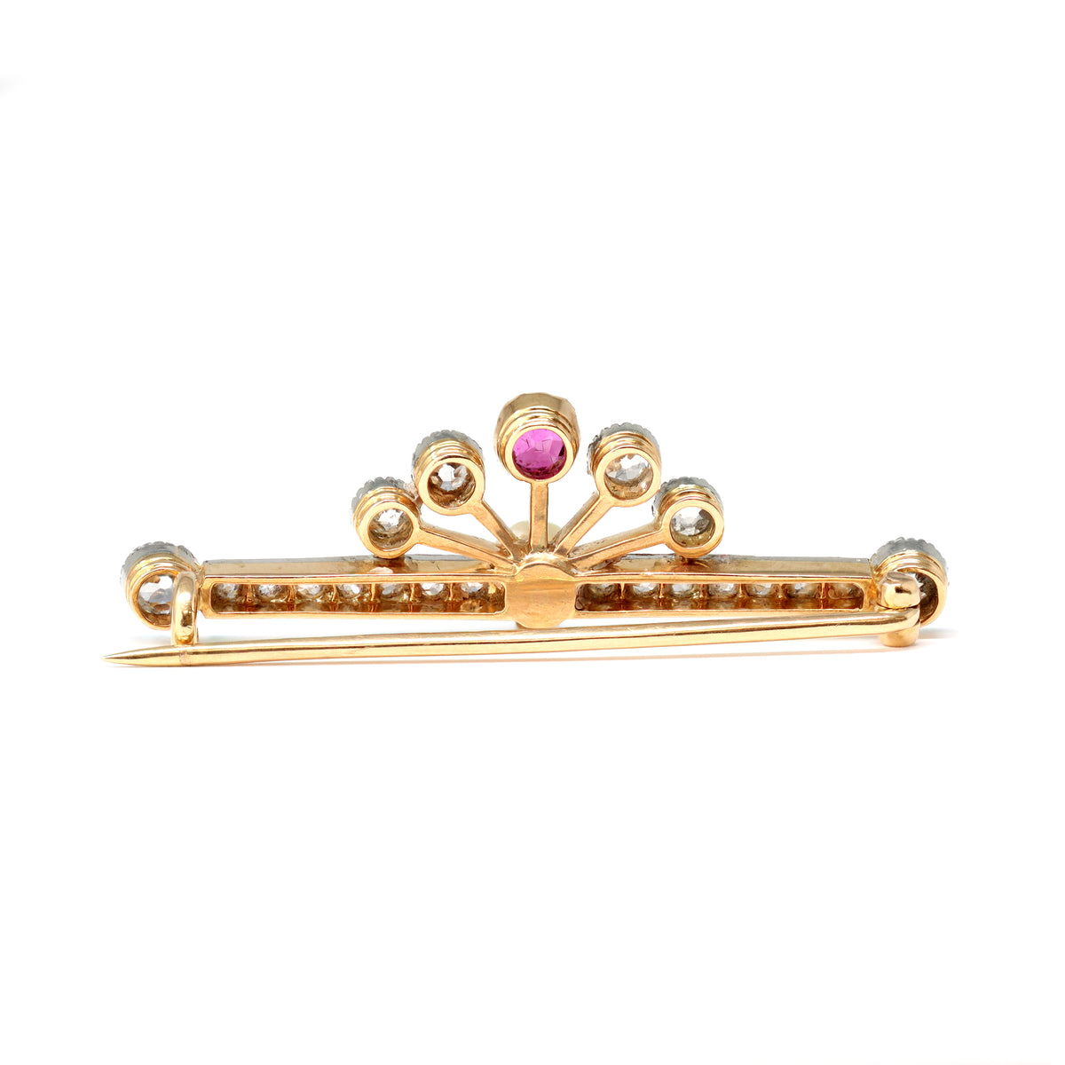 Victorian-14-karat-yellow-gold-diamond-ruby-and-pearl-brooch-back-view-2000x2000