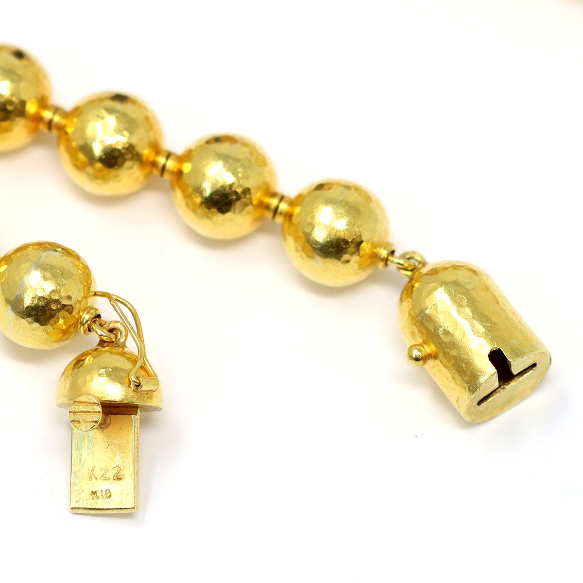High Karat Gold Necklace with Lapis Lazuli Beads CA 1970