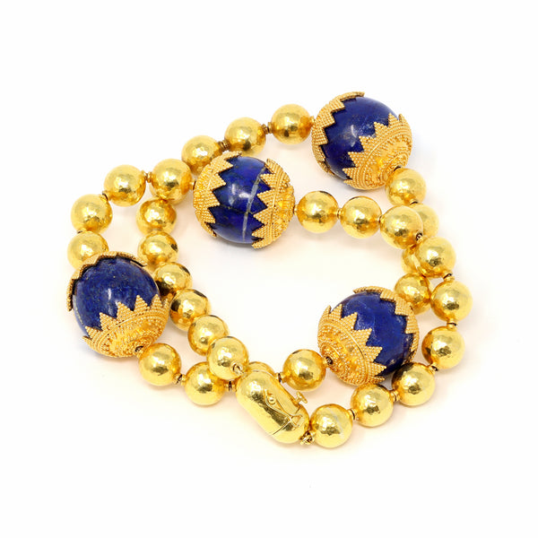 ☆ラピスラズリ ロザリオ☆ ~Lapis Lazuli~ Gold ver. 一環ロザリオ・ラピスラズリ | コンタツや