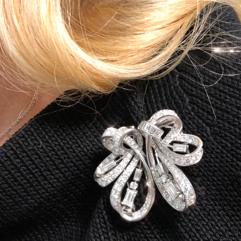 8.50 Carat Diamonds Double Clips/Brooch in Platinum and Gold, circa 1940