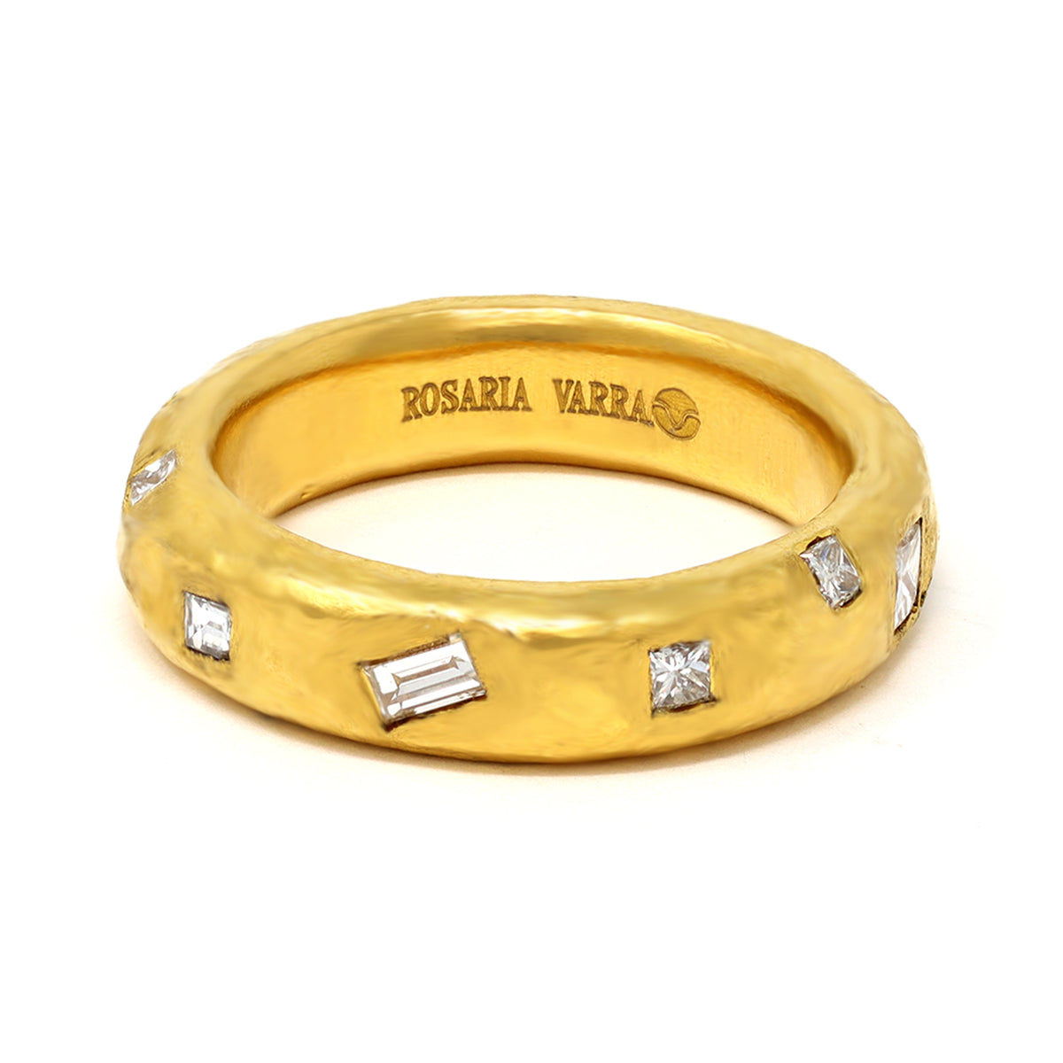 Rosaria Varra Diamond Band Ring in 24K Gold makers mark view