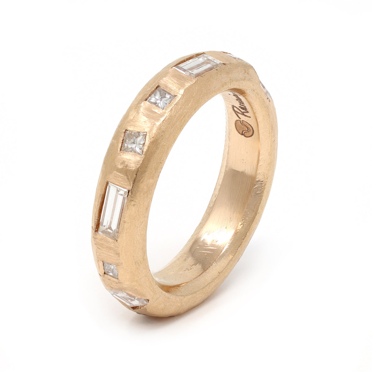 Rosaria Varra Diamond Band Ring in 18K Rose Gold  angle view