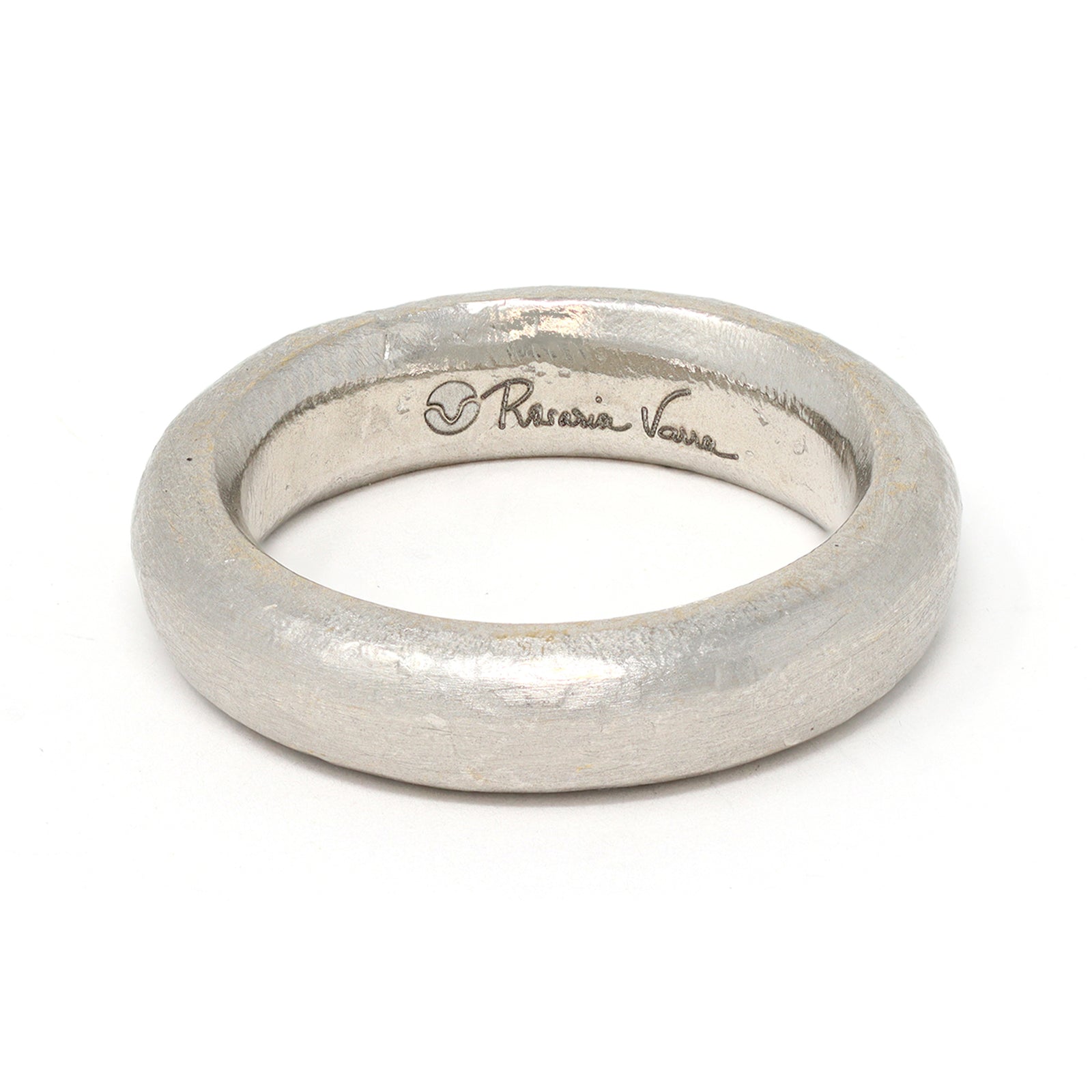 Rosaria Varra Platinum Band Ring makers mark view
