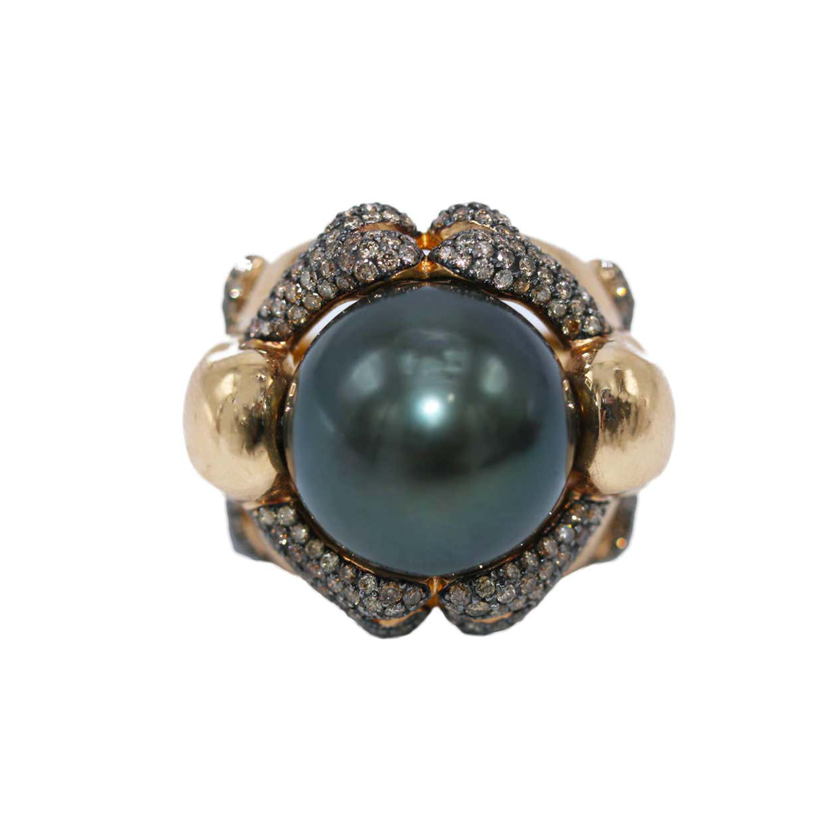 de GRISOGONO South Sea Pearl &amp; Colored Diamond Skull Ring