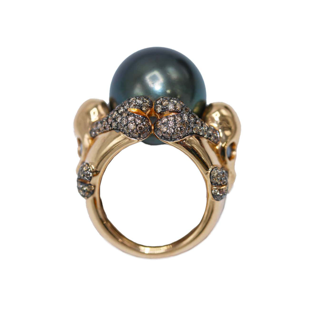 de GRISOGONO South Sea Pearl &amp; Colored Diamond Skull Ring