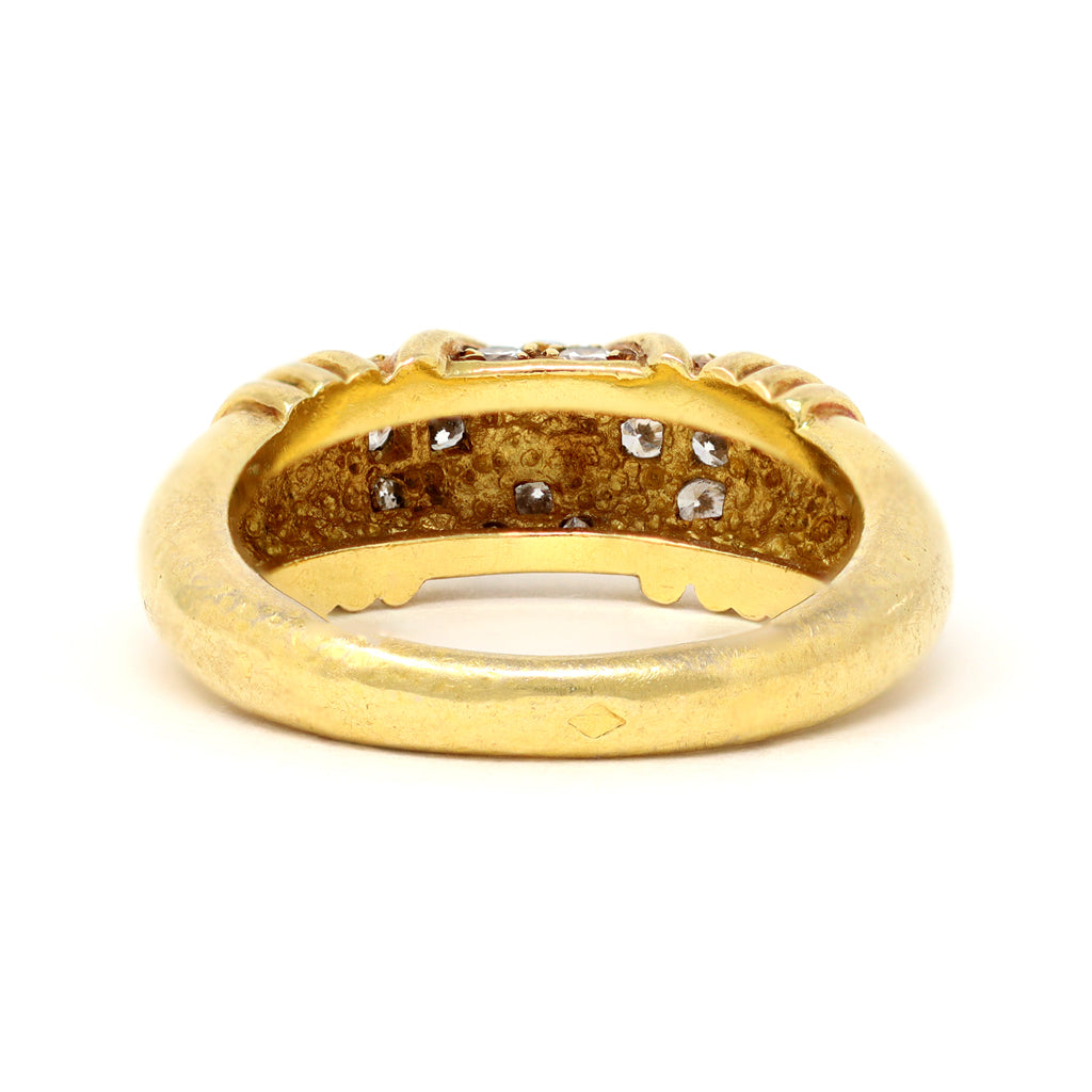 Van Cleef &amp; Arpels Diamond Band Ring in 18 Karat Yellow Gold back view