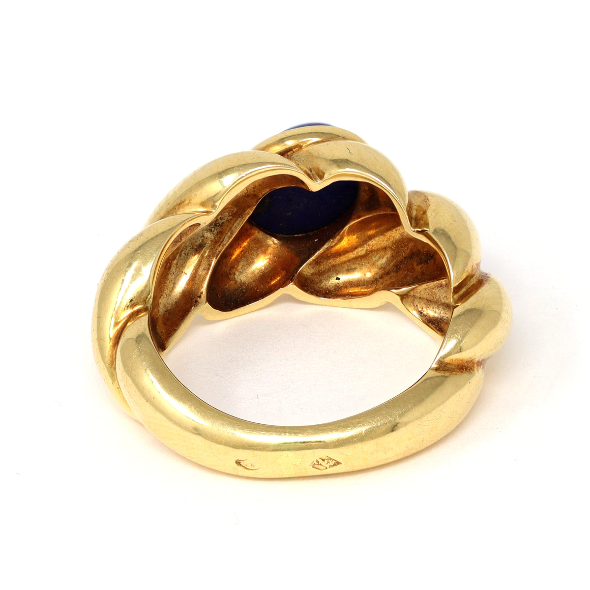 Van Cleef &amp; Arpels Lapis Lazuli Cabochon Ring Set in 18k Yellow Gold back view