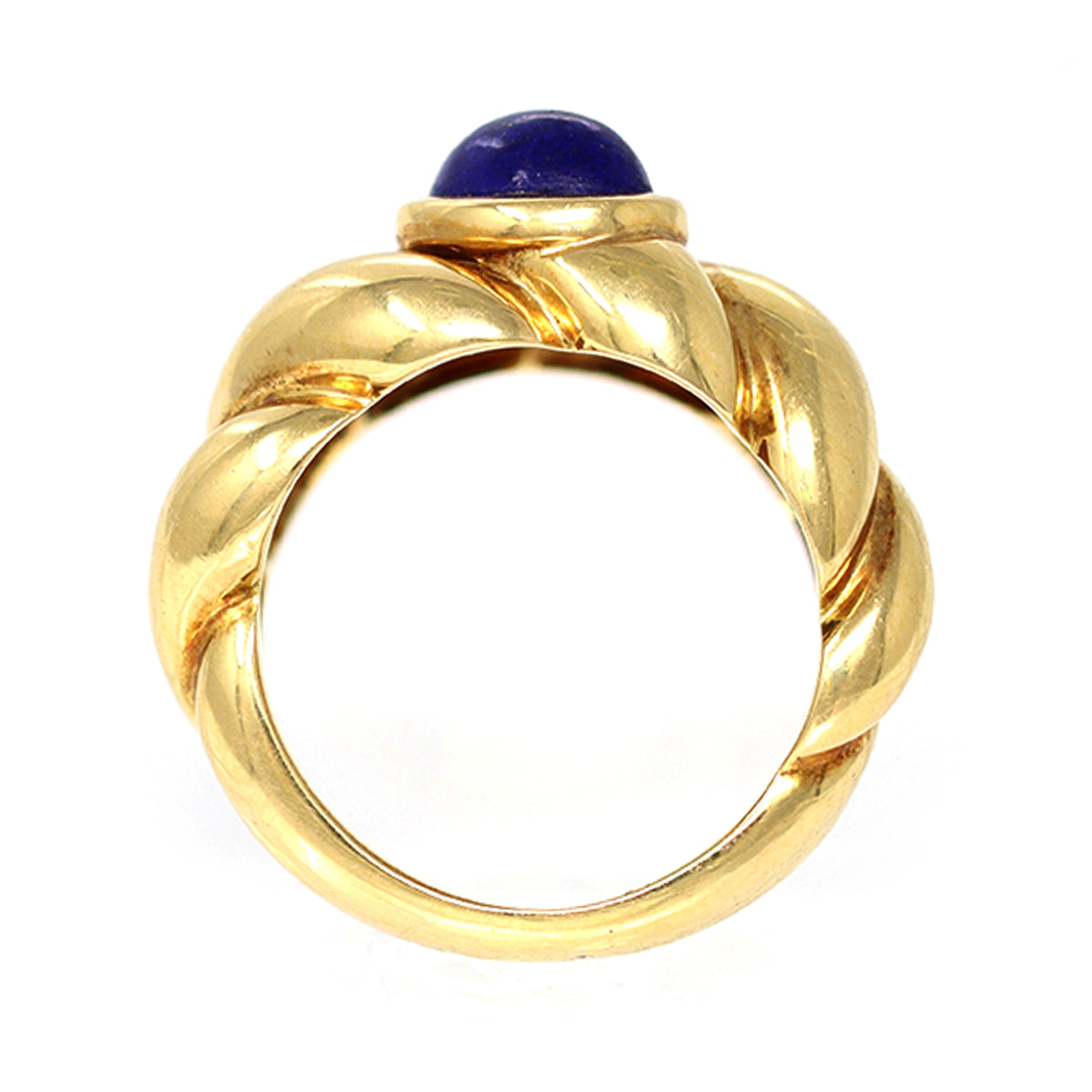 Van Cleef &amp; Arpels Lapis Lazuli Cabochon Ring Set in 18k Yellow Gold front view